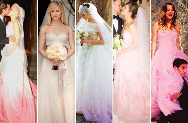 Звезды в розовых свадебных платьях