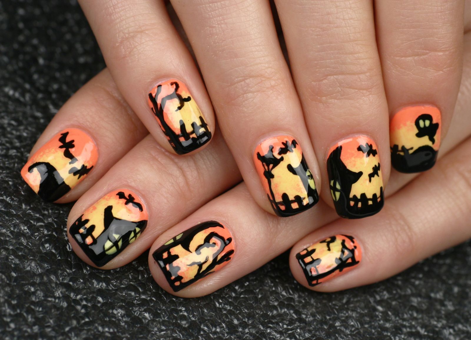 Scarecrow nail art - 🧡 Halloween Nail Art Cats and Witches Nails Design Tu...