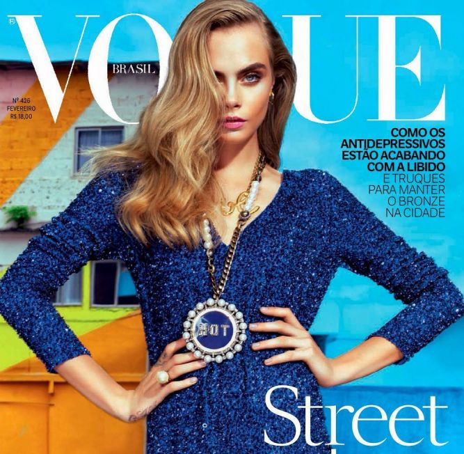 Кара Делевинь в фотосессии для Vogue Brasil