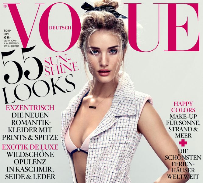 Роузи Хантингтон-Уайтли в июньском Vogue Germany