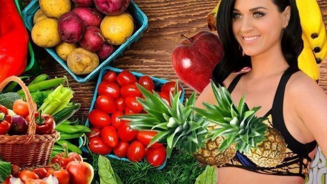 Katy Perry: вино, хумус и фрукты